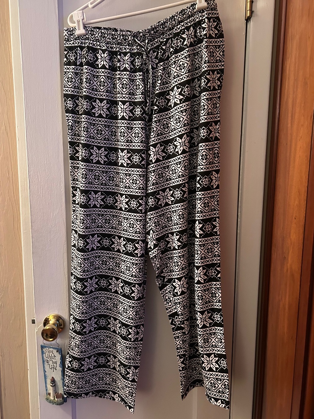Woman Within Large Tie Winter Pattern Pajama Pant